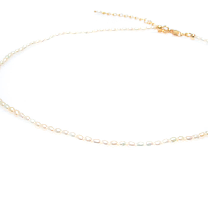 Mermaids Treasure freshwater pearl necklace in gold vermeil with coastal beachy style