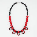 Midnight Ember Leather Statement Necklace - Sylca Designs - Chunky Jewelry
