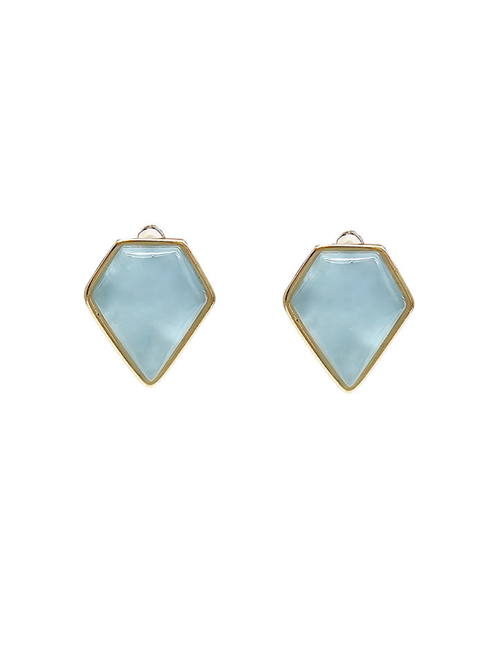 Minimalist Aquamarine Stud Earrings RE001