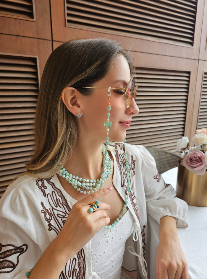 Minimalist Aquamarine Stud Earrings RE001