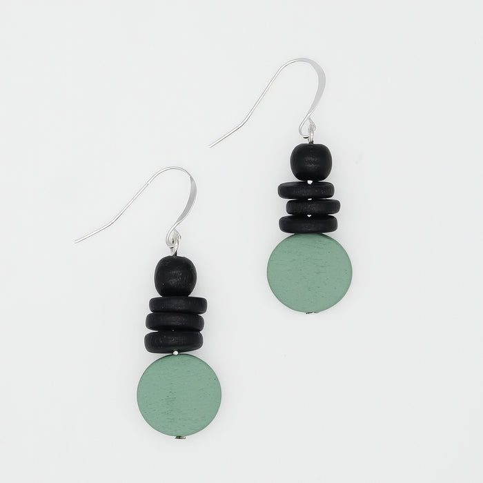 Mint and Black Dusk Earrings