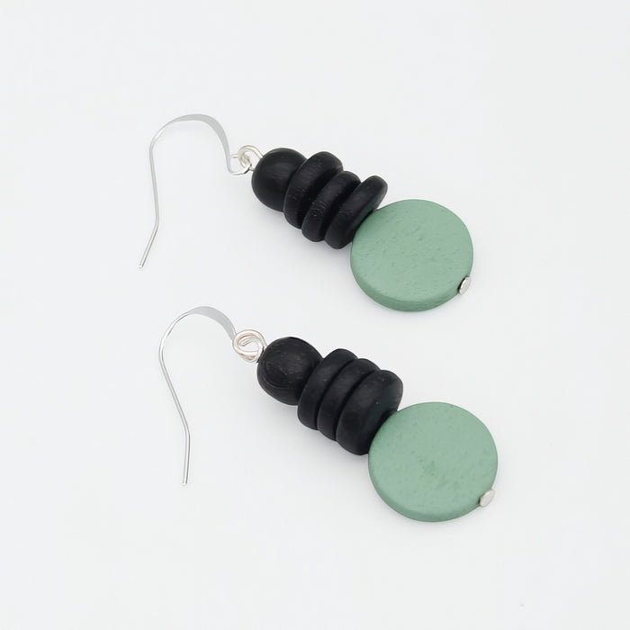 Mint and Black Dusk Earrings