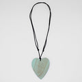 Mint Gabi Heart Wood Necklace - Sylca Designs - Chunky Jewelry