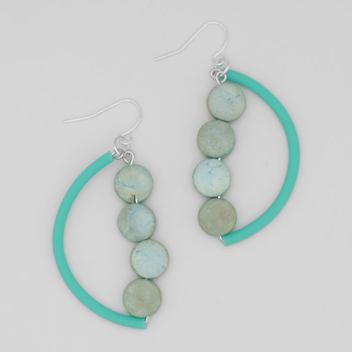 Mint Half Moon Dangle Earring - Sylca Designs - Chunky Jewelry