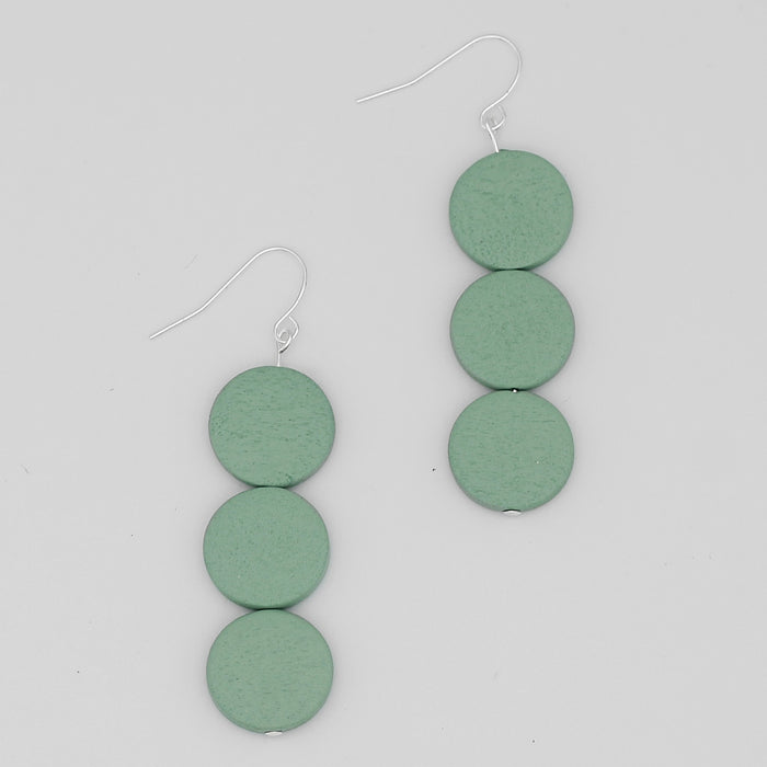 Mint Triple Bead Kira Earring - Sylca Designs - Chunky Jewelry
