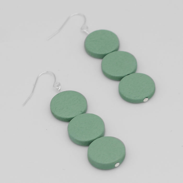 Mint Triple Bead Kira Earring - Sylca Designs - Chunky Jewelry
