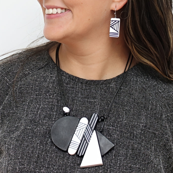 Monochromatic Ameli Pendant Necklace - Sylca Designs - Chunky Jewelry