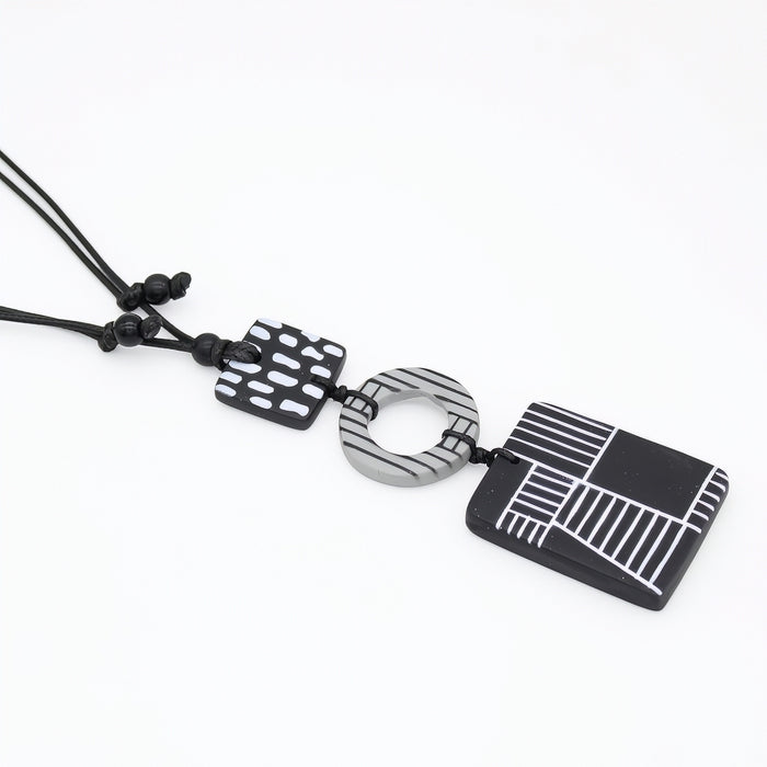 Monochromatic Geovibe Pendant Necklace
