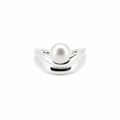 Moon Tide Pearl Ring Silver