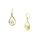 Gold pearl earrings designed in broome Western Australia by Lush Designs