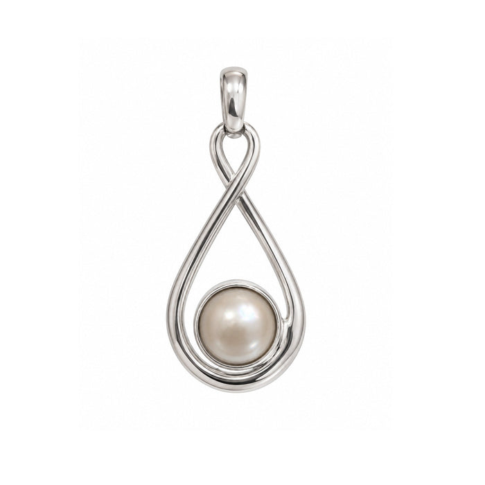 Freshwater pearl pendant set in sterling silver designed in broome