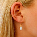 Moonlight Diamonds mother of pearl earrings gold diamond shape Broome jewellery
