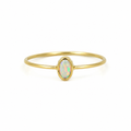 Moonlit Tide Dainty Opal Ring Gold