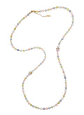 Morganite With Pink Raspberry Long Necklace PN040