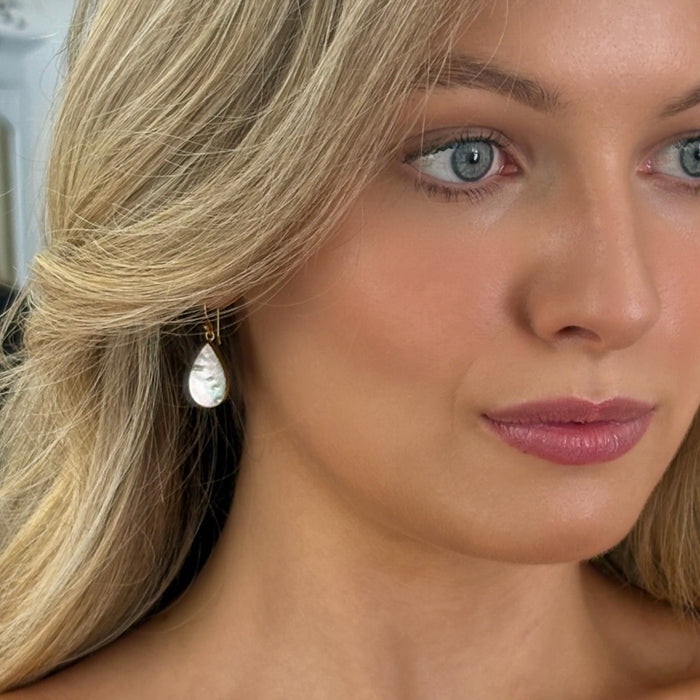 Morning Dew Drop Earrings Gold Large | Gold Vermeil Pearl Earrings Australia