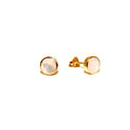 6mm mother of pearl round stud earrings in gold vermeil inspired by coastal Australian style