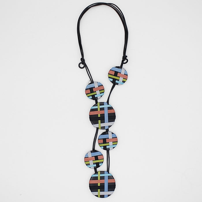 Multi Circles of Ribbon Fiona Necklace - Sylca Designs - Chunky Jewelry