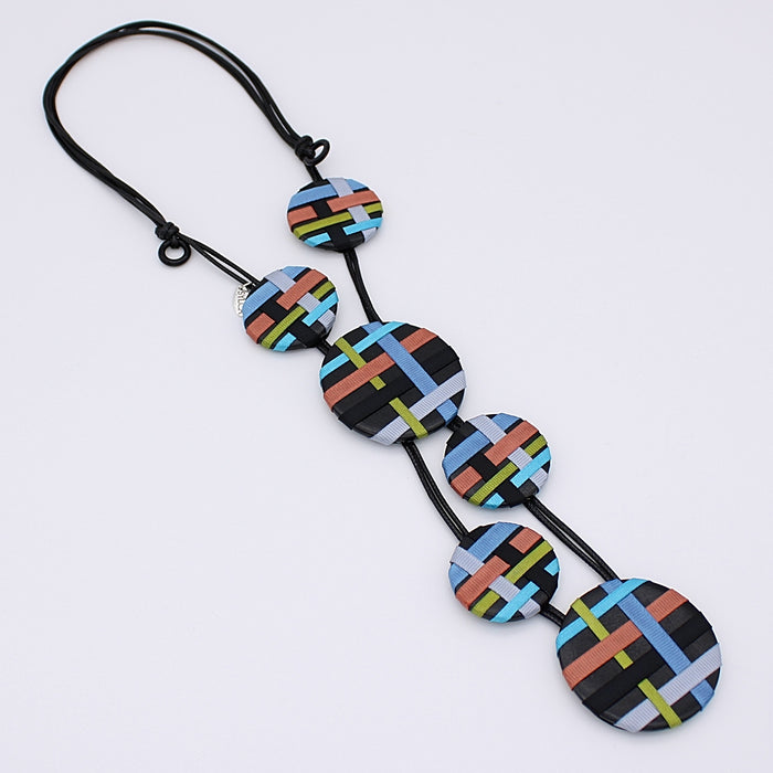 Multi Circles of Ribbon Fiona Necklace - Sylca Designs - Chunky Jewelry