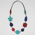 Multi Color Blossom Wood Necklace - Sylca Designs - Chunky Jewelry