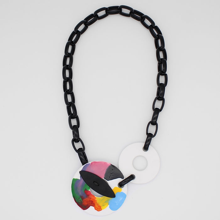Multi-Color Chain Toggle Necklace - Sylca Designs - Chunky Jewelry