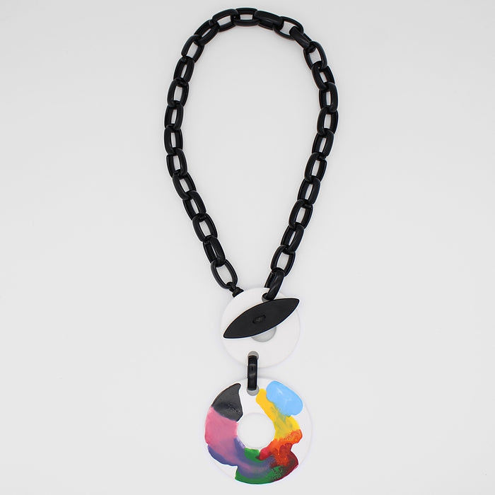 Multi-Color Chain Toggle Necklace - Sylca Designs - Chunky Jewelry