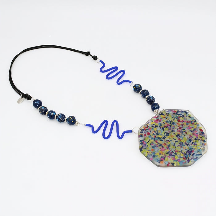 Multi Color Confetti Pendant Necklace