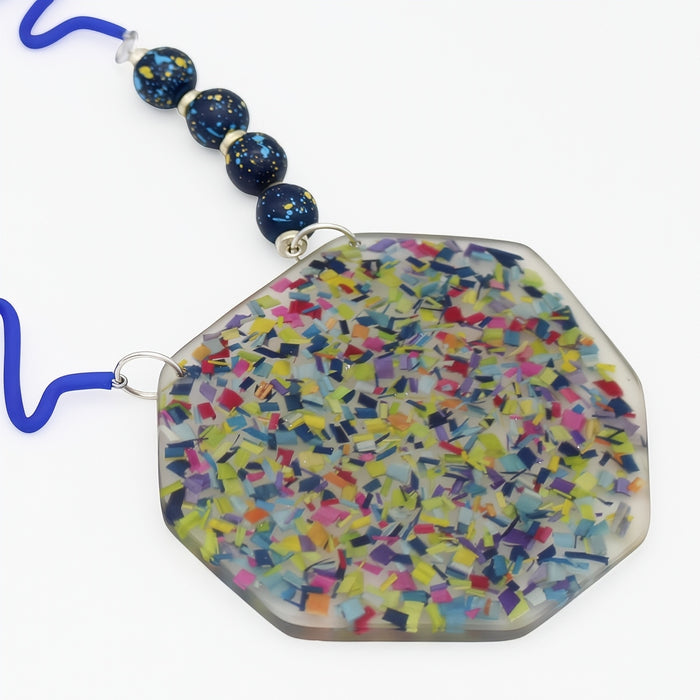 Multi Color Confetti Pendant Necklace