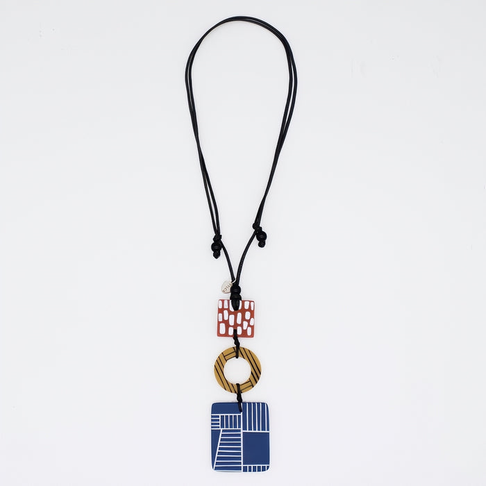 Multi Color Geovibe Pendant Necklace - Sylca Designs - Chunky Jewelry