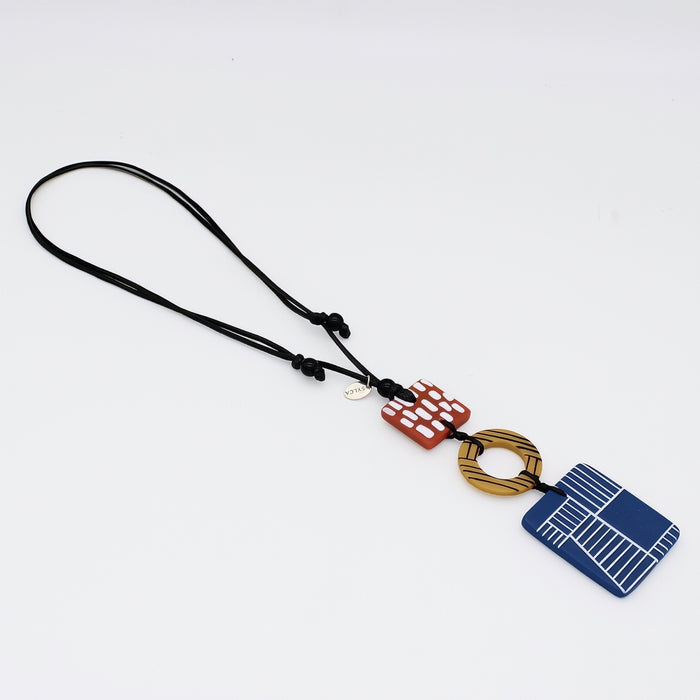 Multi Color Geovibe Pendant Necklace - Sylca Designs - Chunky Jewelry