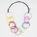 Multi Color Gold Mesh Statement Necklace - Sylca Designs - Chunky Jewelry