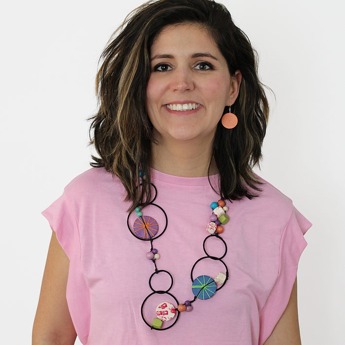 Multi Color Hayden Disk Necklace - Sylca Designs - Chunky Jewelry