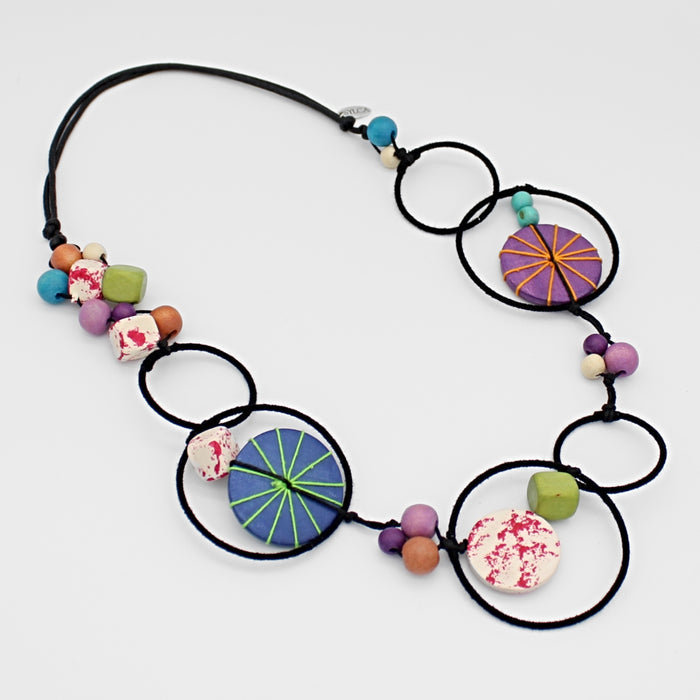 Multi Color Hayden Disk Necklace - Sylca Designs - Chunky Jewelry