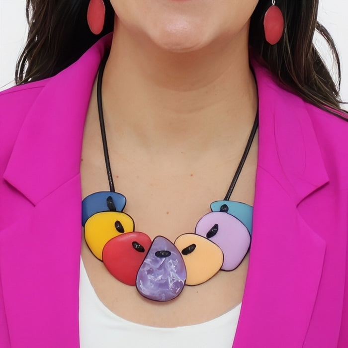 Multi Color Mackenzie Bib Necklace - Sylca Designs - Chunky Jewelry