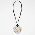 Multi Color Rainbow Heart Pendant Necklace - Sylca Designs - Chunky Jewelry