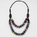 Multi Color Serena Wood Disk Necklace - Sylca Designs - Chunky Jewelry