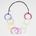 Multi Color Silver Mesh Statement Necklace - Sylca Designs - Chunky Jewelry