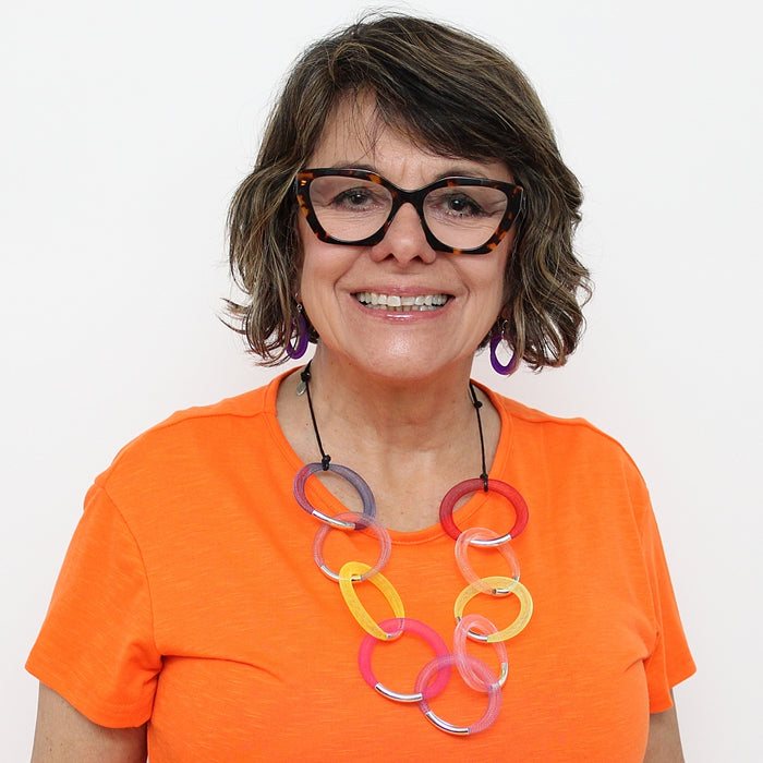 Multi Color Silver Mesh Statement Necklace - Sylca Designs - Chunky Jewelry