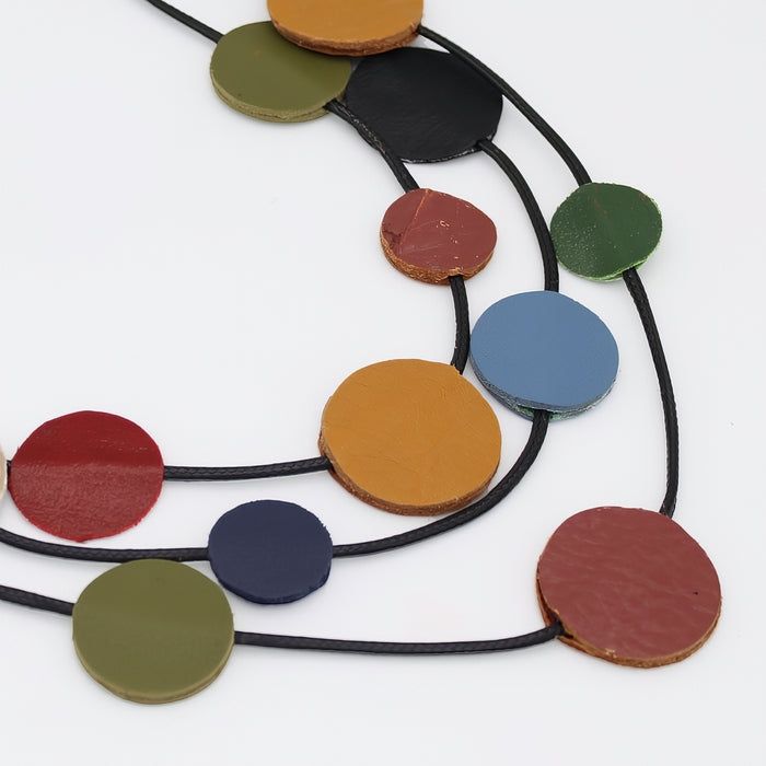 Multi-Color Waverly Leather Statement Necklace