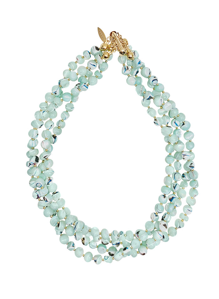Multi-layers Green Shell Necklace RN006