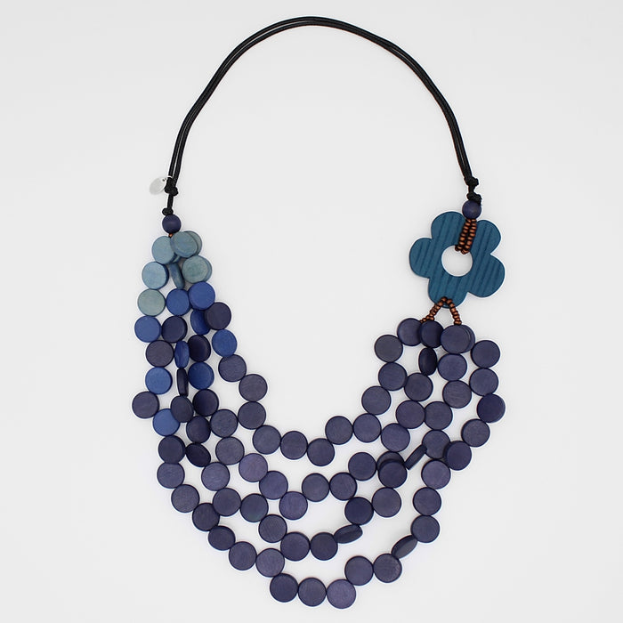 Multi Strand Cambridge Blue Necklace - Sylca Designs - Chunky Jewelry