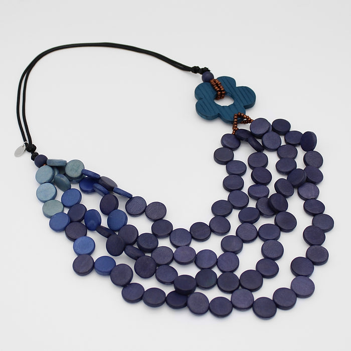 Multi Strand Cambridge Blue Necklace - Sylca Designs - Chunky Jewelry