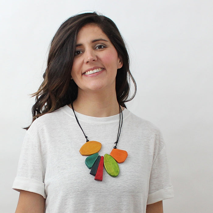 Multicolor Bib Alexis Necklace - Sylca Designs - Chunky Jewelry
