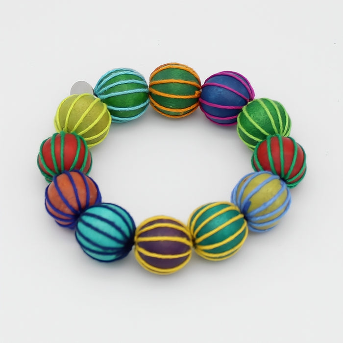 Multicolor Poppy Stretch Bracelet - Sylca Designs - Chunky Jewelry