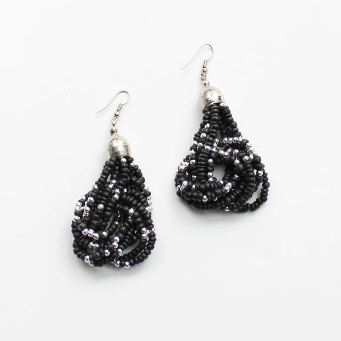Multilayer Beaded Dangle Earrings - Sylca Designs - Chunky Jewelry