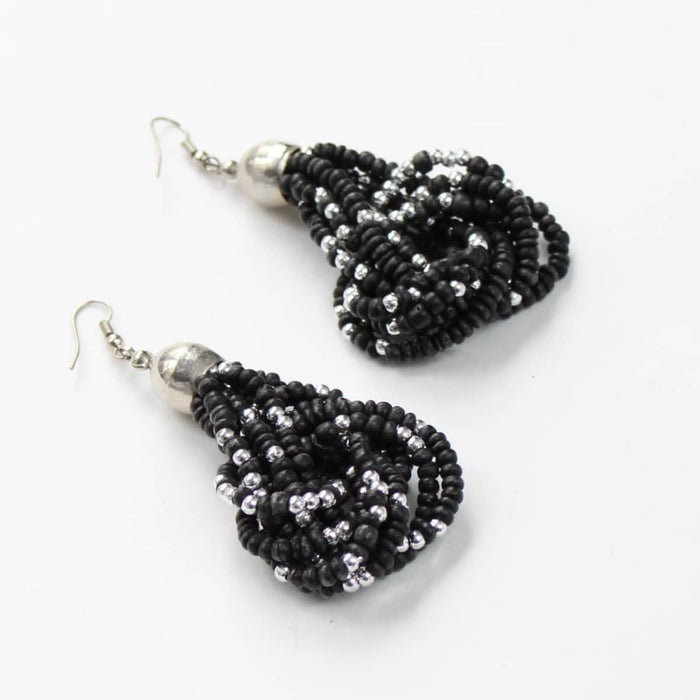 Multilayer Beaded Dangle Earrings - Sylca Designs - Chunky Jewelry