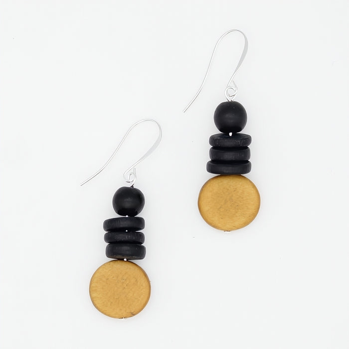 Mustard and Black Dusk Earrings