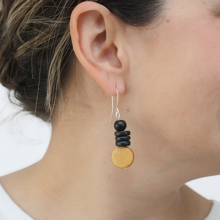 Mustard and Black Dusk Earrings