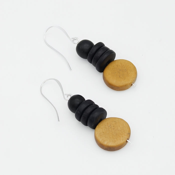 Mustard and Black Dusk Earrings