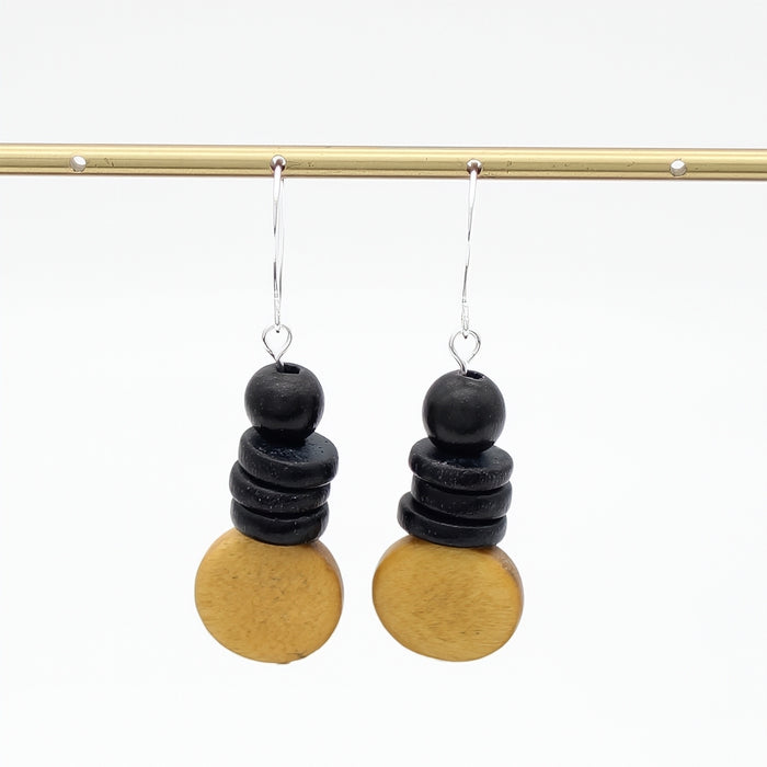 Mustard and Black Dusk Earrings