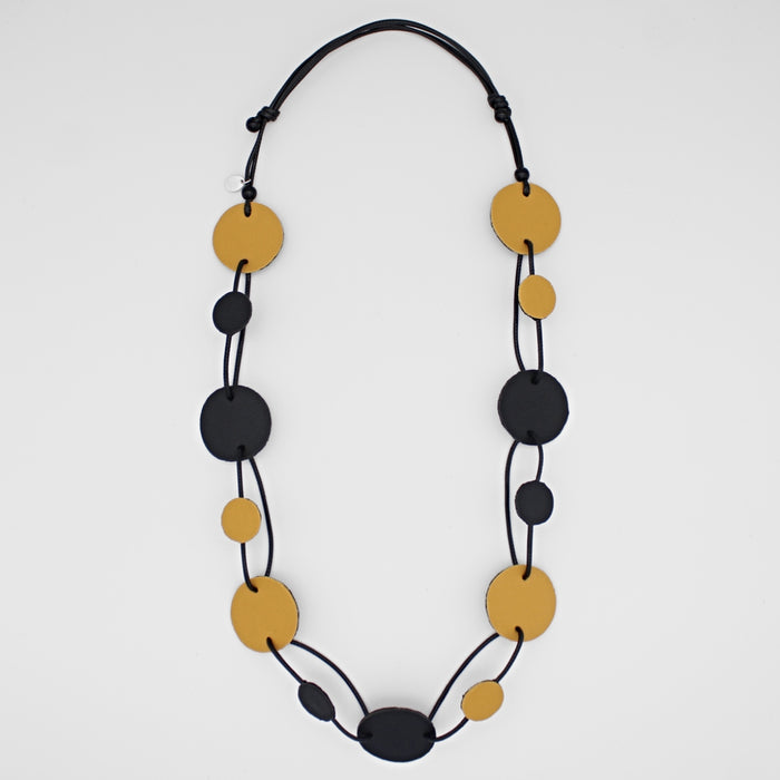 Mustard Catalina Leather Necklace - Sylca Designs - Chunky Jewelry